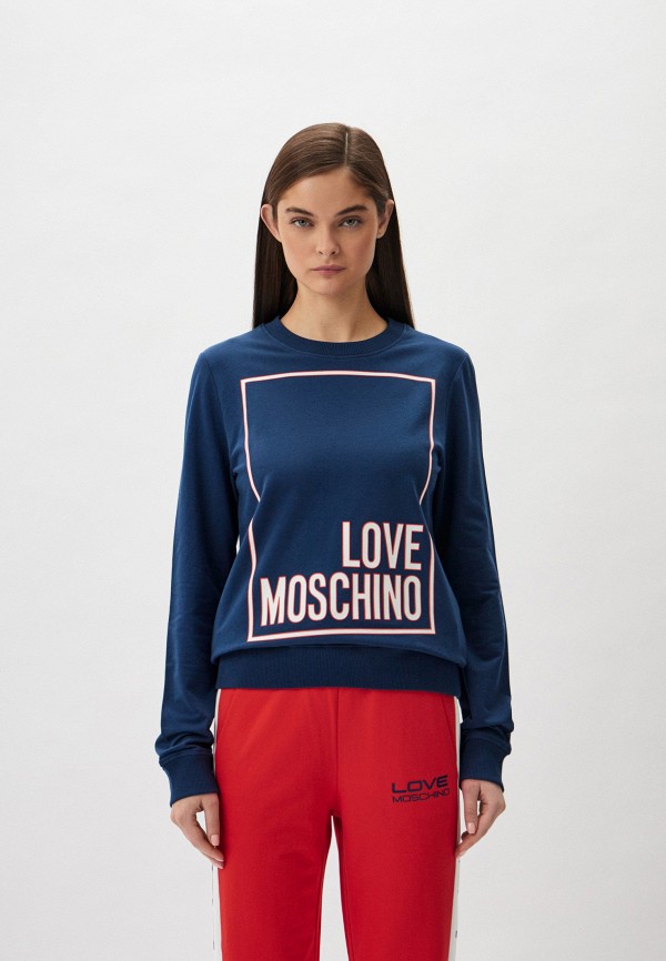 Свитшот Love Moschino синего цвета