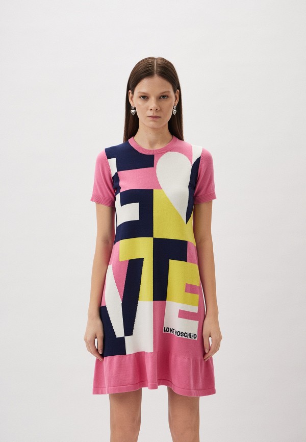 Платье Love Moschino разноцветного цвета