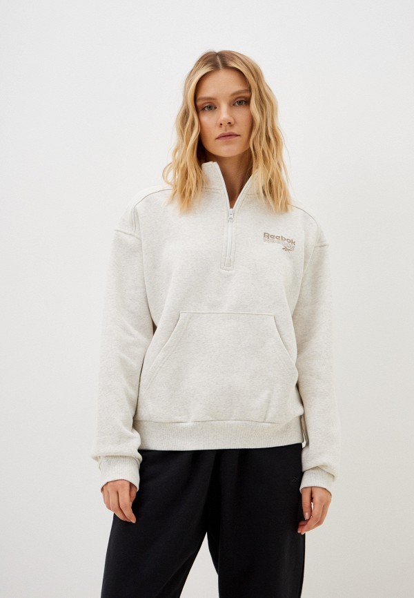 

Олимпийка Reebok, Бежевый, Lamoda Exclusive RIE 1/4 ZIP