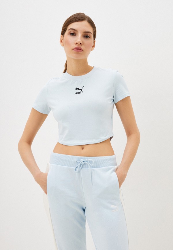 

Футболка PUMA, Голубой, DARE TO Cropped Slim Tee Icy Blue