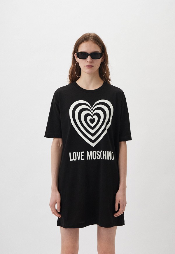 Платье Love Moschino. Цвет: черный. Сезон: Весна-лето 2024.