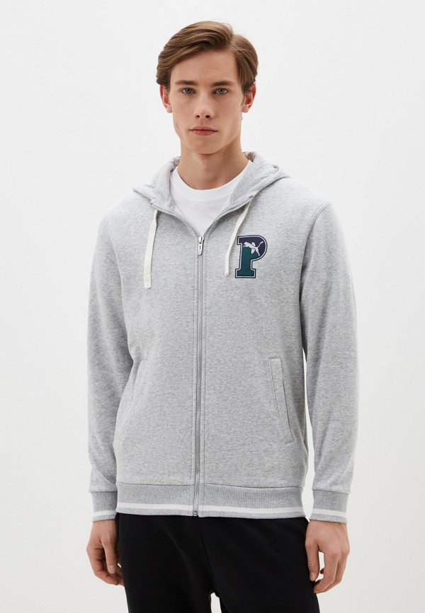 

Толстовка PUMA, Серый, PUMA SQUAD FZ Hoodie FL Light Gray Heath
