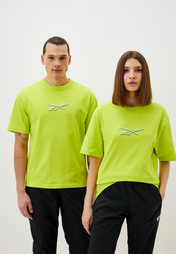 футболка reebok силуэт прямой размер xl зеленый Футболка Reebok CL UNIFORM BL TEE