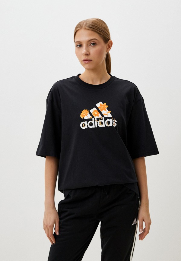 

Футболка adidas, Черный, W FLWR BOS GT