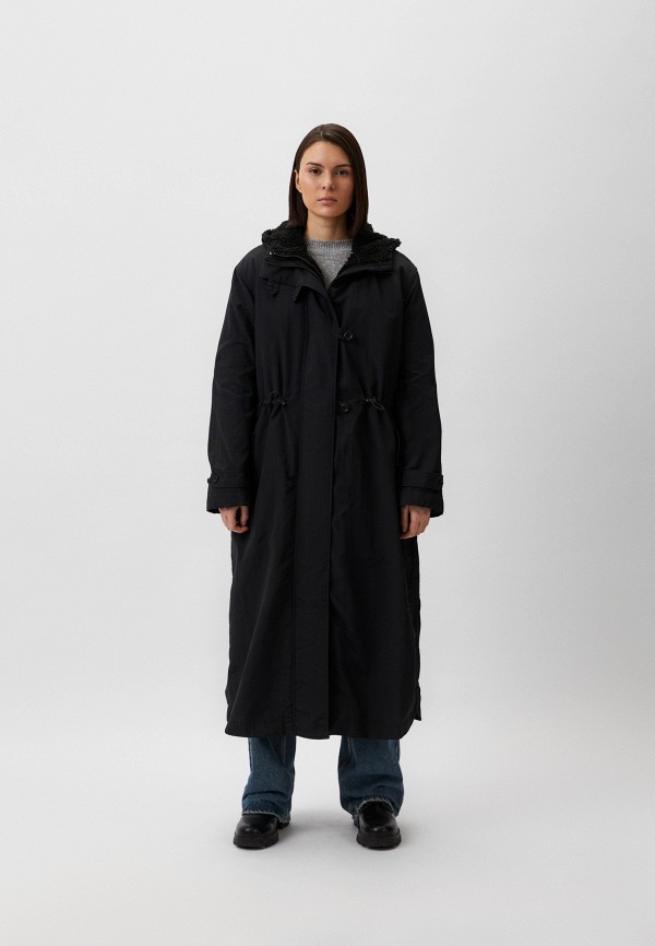 Плащ и куртка утепленная Emporio Armani черного цвета