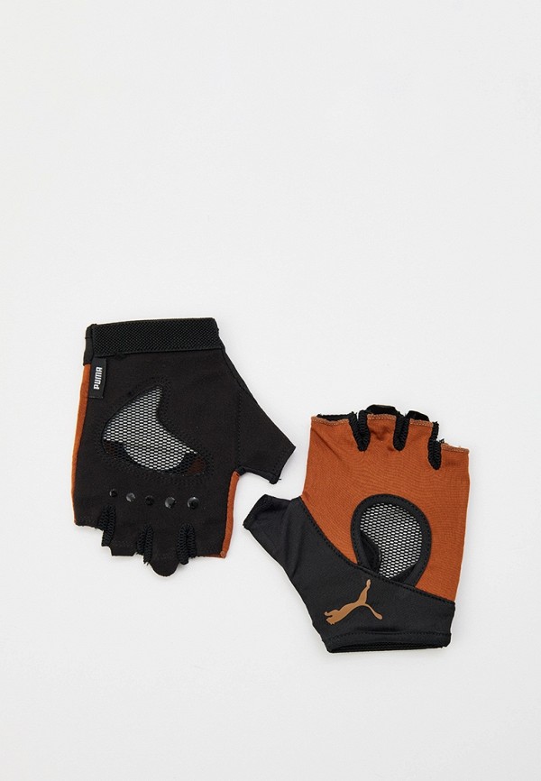 Перчатки для фитнеса PUMA коричневого цвета