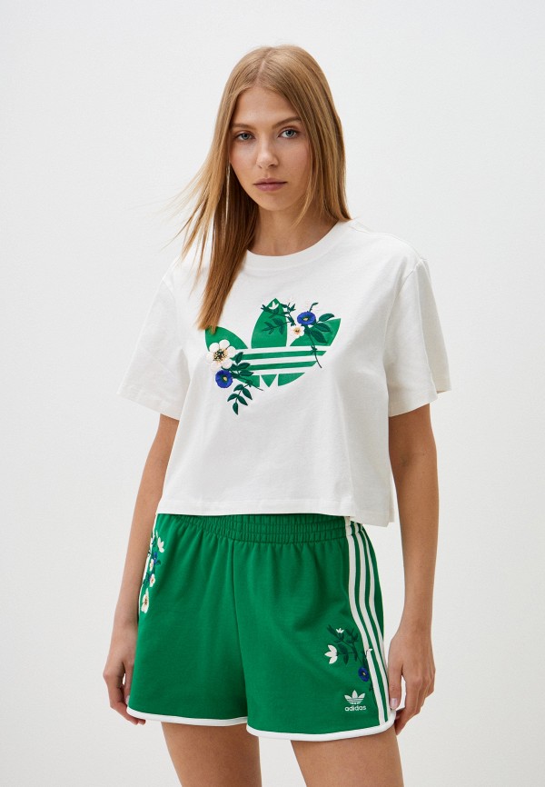 

Футболка adidas Originals, Белый, FLORAL CROP TEE