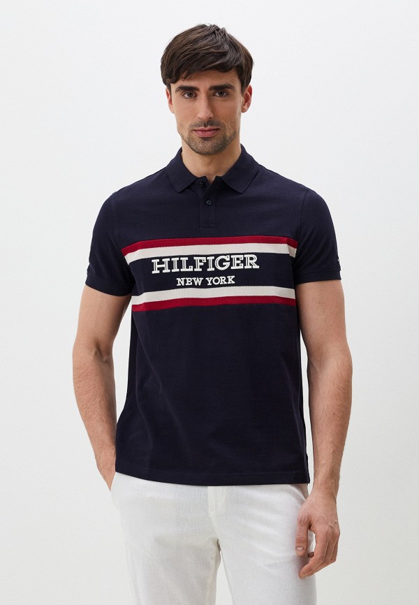 Поло Tommy Hilfiger синего цвета