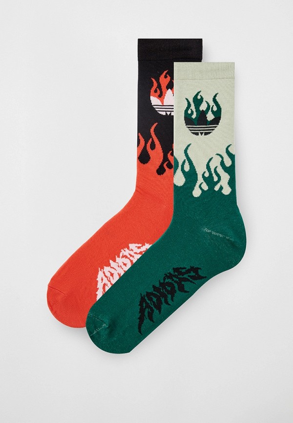 

Носки 2 пары adidas Originals, Разноцветный, FLAMES CREW 2PP