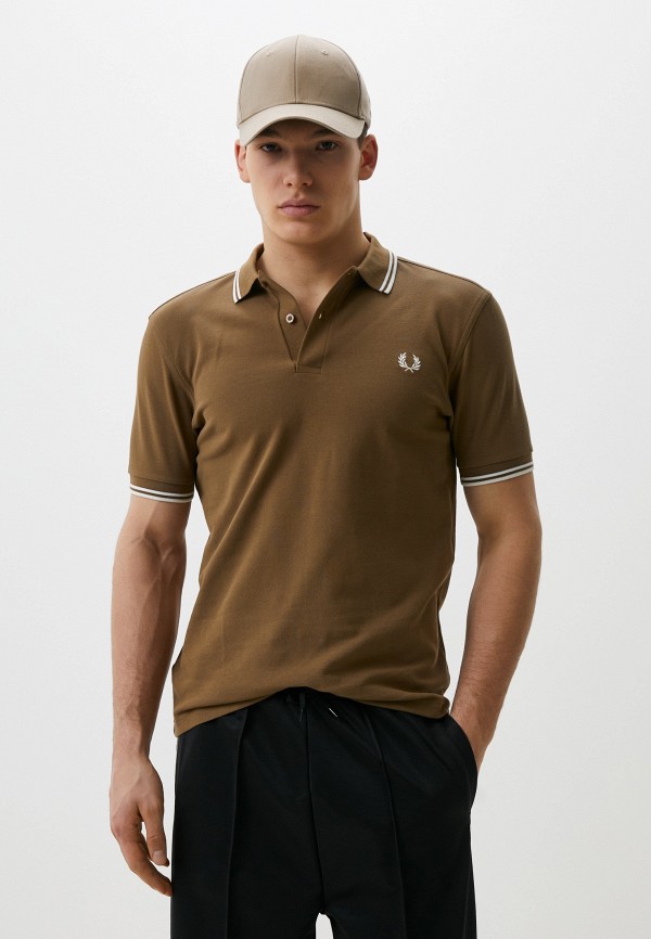 

Поло Fred Perry, Коричневый, TWIN TIPPED