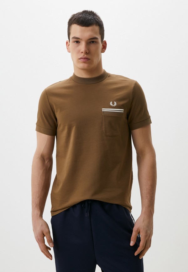 

Футболка Fred Perry, Коричневый, LOOPBACK JERSEY POCKET