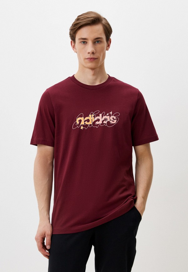

Футболка adidas, Бордовый, M ILLUST LIN