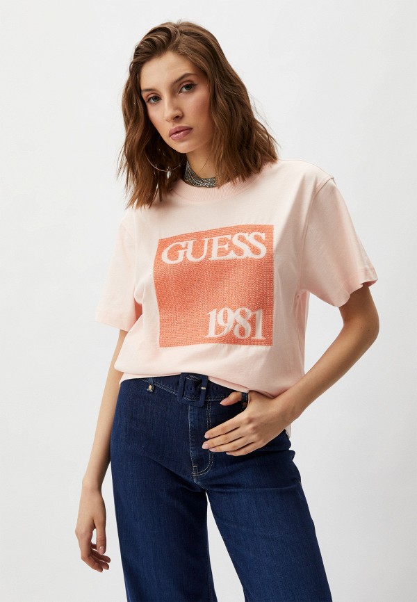 Футболка Guess бежевого цвета