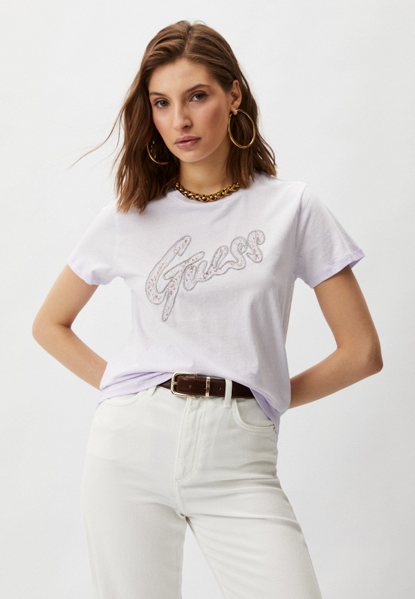 Футболка Guess фиолетового цвета