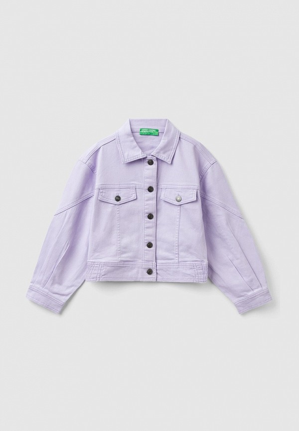 Куртка джинсовая United Colors of Benetton фиолетового цвета