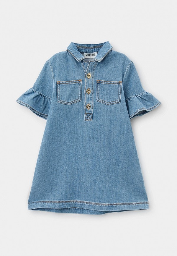 Платье джинсовое Moschino Kid синего цвета