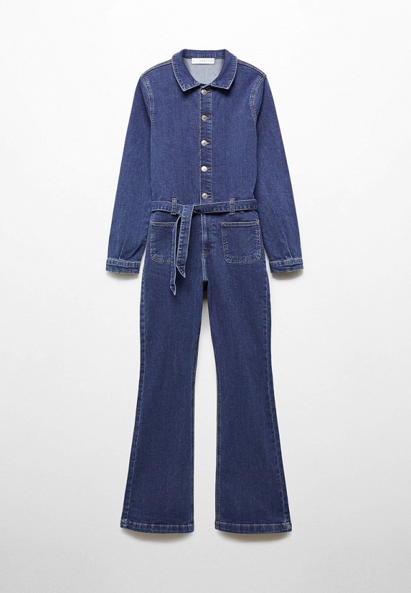 Комбинезон джинсовый Mango Kids OVERALL. Цвет: синий