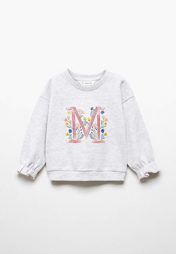 Свитшот Mango Kids LETRI. Цвет: серый