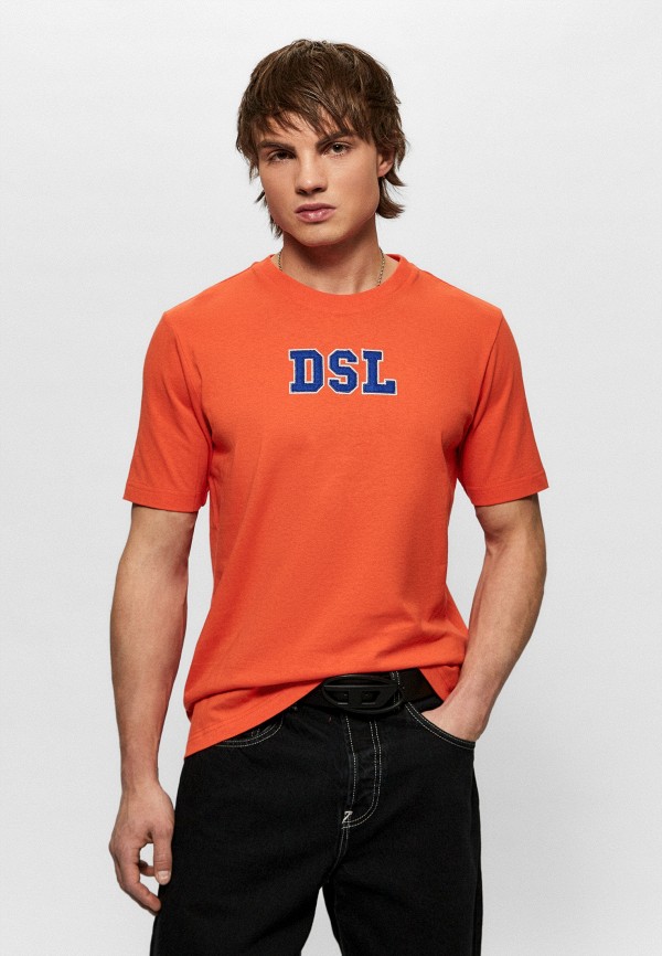 Футболка Diesel оранжевого цвета