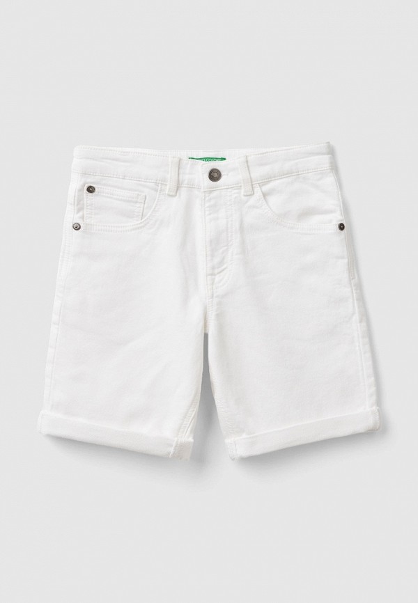 Шорты джинсовые United Colors of Benetton белого цвета