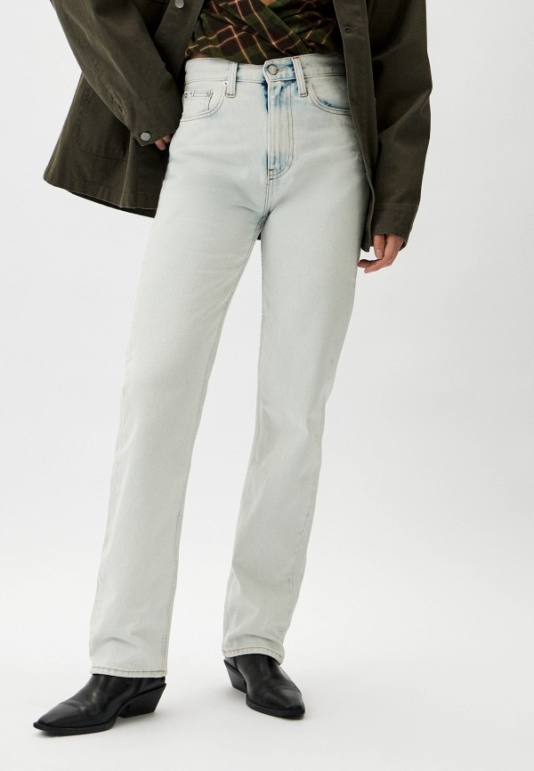 Джинсы Calvin Klein Jeans HIGH RISE STRAIGHT. Цвет: голубой