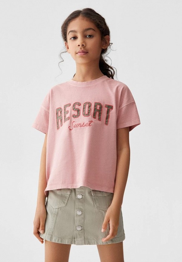 

Футболка Mango Kids, Розовый, RESORT
