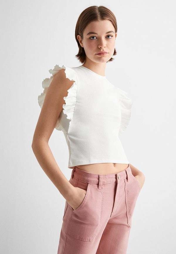 

Футболка Mango Kids, Белый, RUFFLE