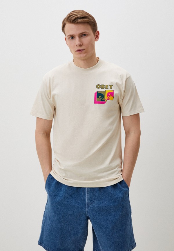 

Футболка Obey, Бежевый, OBEY POST MODERN