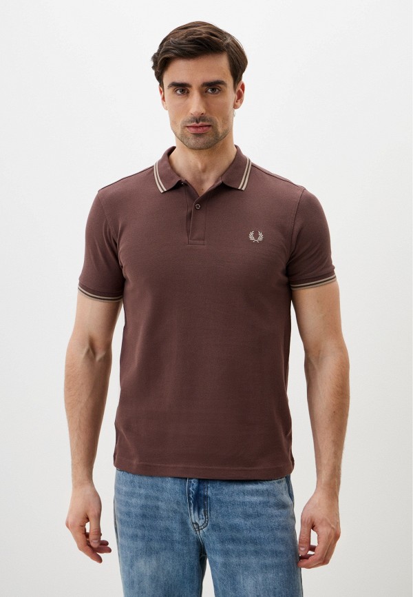 

Поло Fred Perry, Коричневый, TWIN TIPPED