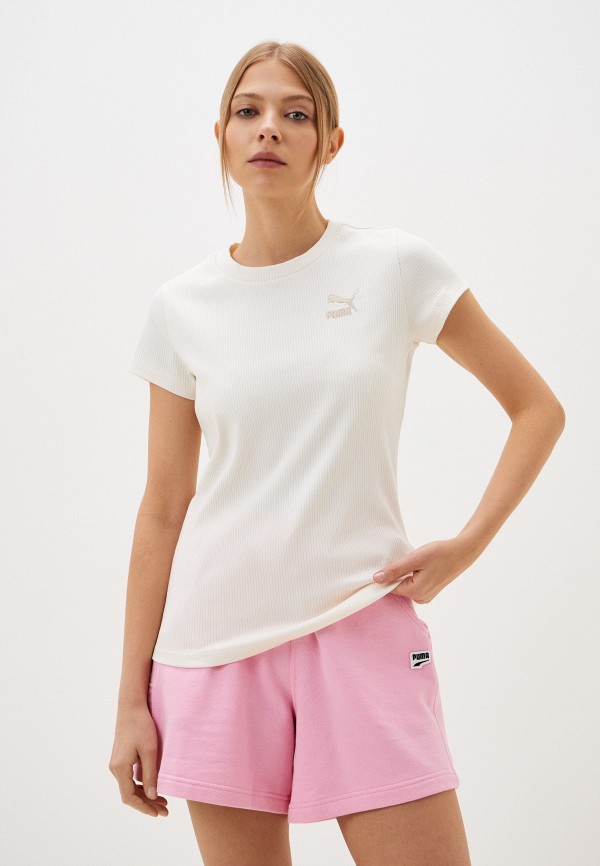 

Футболка PUMA, Бежевый, CLASSICS Ribbed Slim Tee