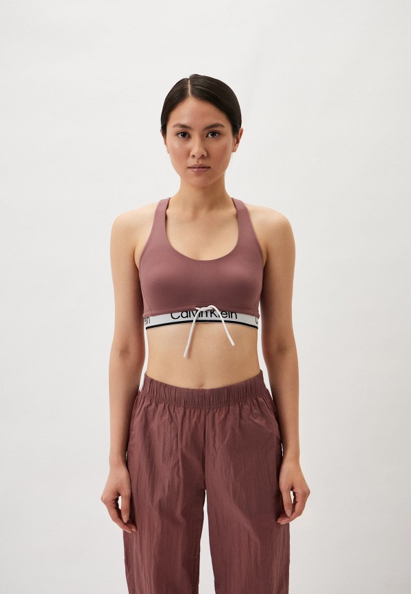 

Топ спортивный Calvin Klein Performance, Коричневый, WO - Sports Bra Medium Support