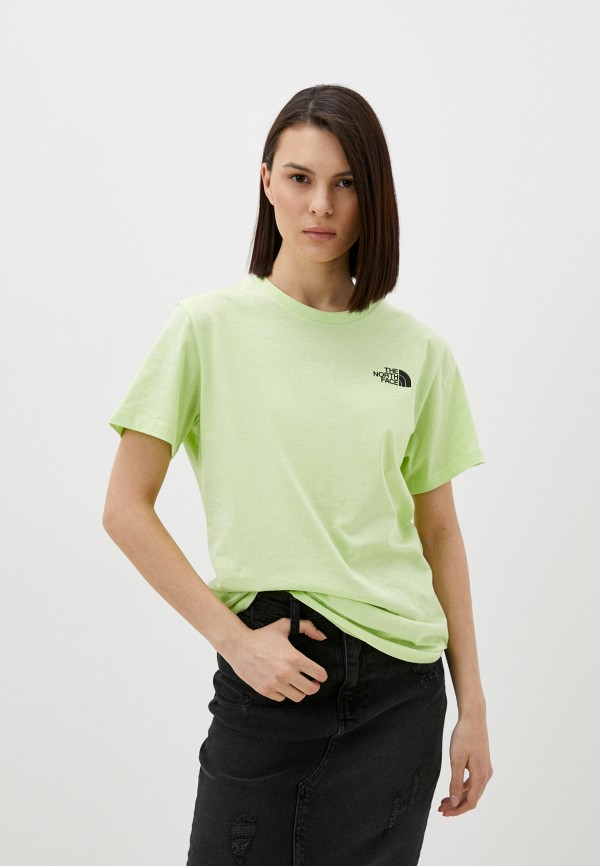 футболка the north face хлопок размер s зеленый Футболка The North Face W S/S Relaxed Redbox Tee