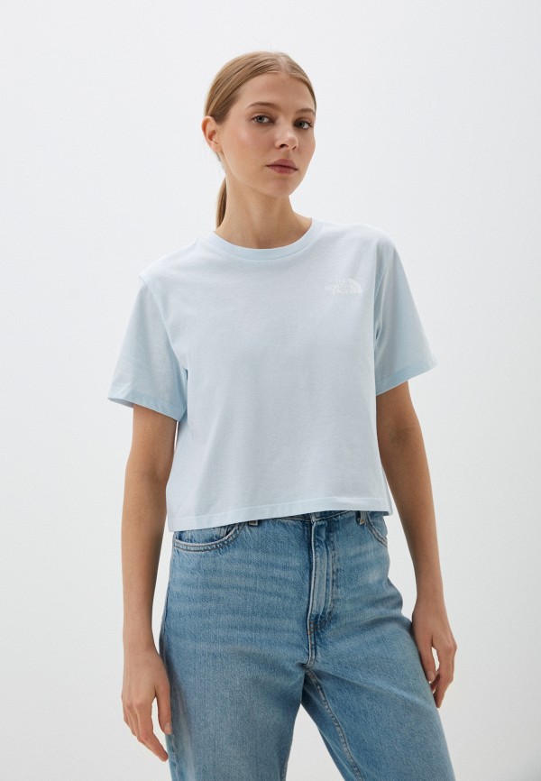 

Футболка The North Face, Голубой, W Cropped Simple Dome Tee