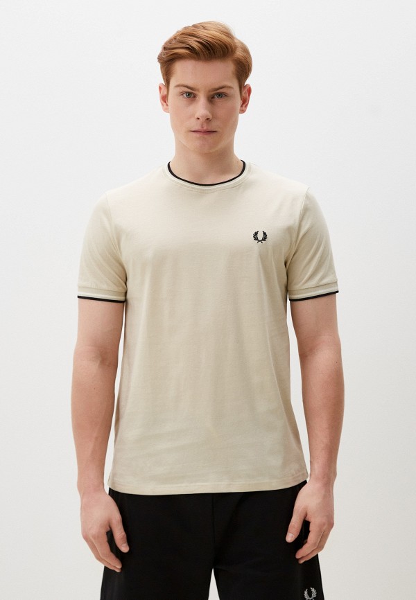 

Футболка Fred Perry, Бежевый, TWIN TIPPED