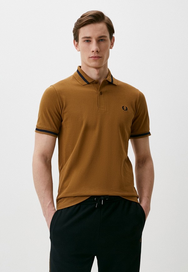 

Поло Fred Perry, Коричневый, SINGLE TIPPED