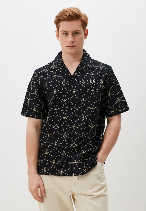 

Рубашка Fred Perry, Черный, GEOMETRIC PRINT REVERE COLLAR