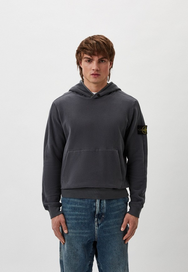 Худи Stone Island серого цвета