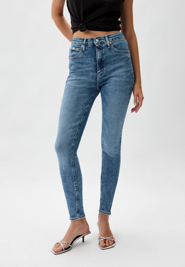 

Джинсы Calvin Klein Jeans, Синий, HIGH RISE SUPER SKINNY SPLIT ZIP