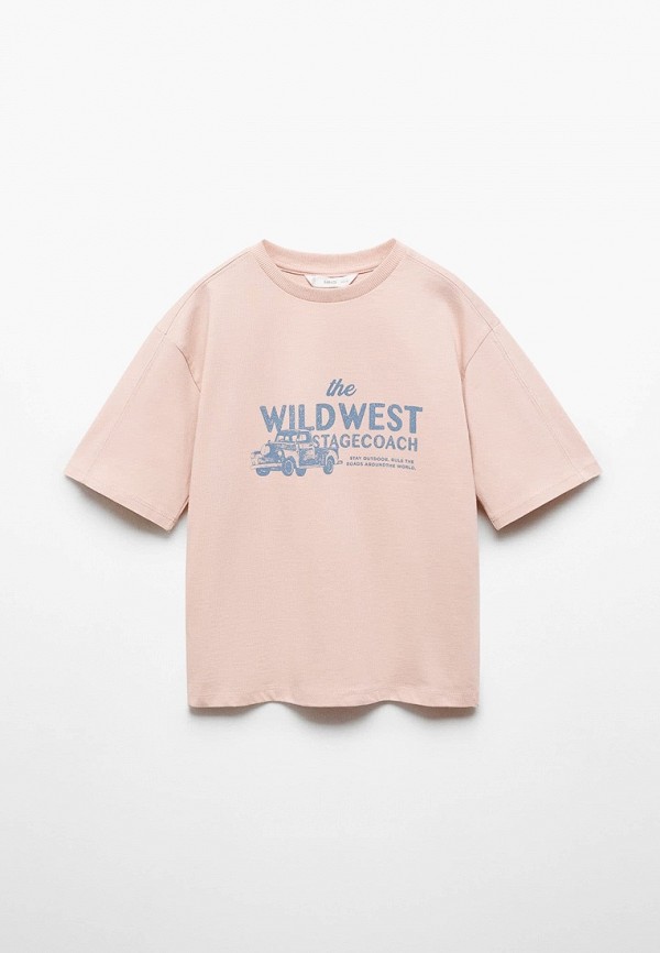 

Футболка Mango Kids, Розовый, WILD