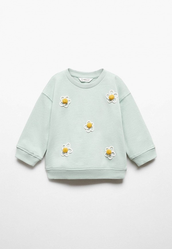 

Свитшот Mango Kids, Бирюзовый, POMPOM