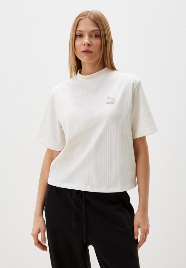 

Футболка PUMA, Белый, CLASSICS Ribbed Relaxed Mock Neck Tee