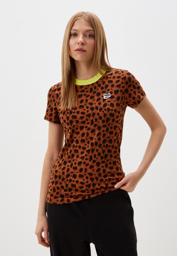 

Футболка PUMA, Коричневый, DOWNTOWN Kitten Slim Tee