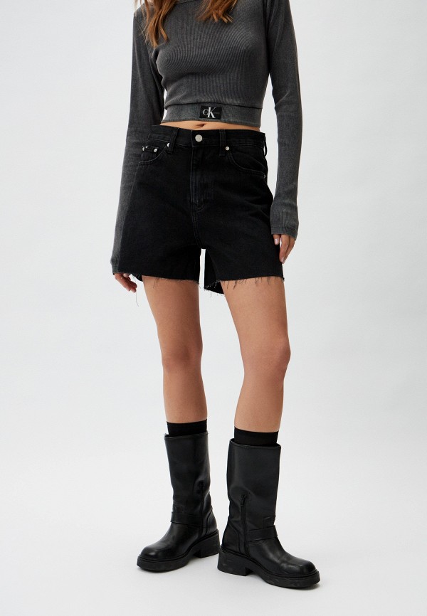 

Шорты джинсовые Calvin Klein Jeans, Черный, MOM SHORT