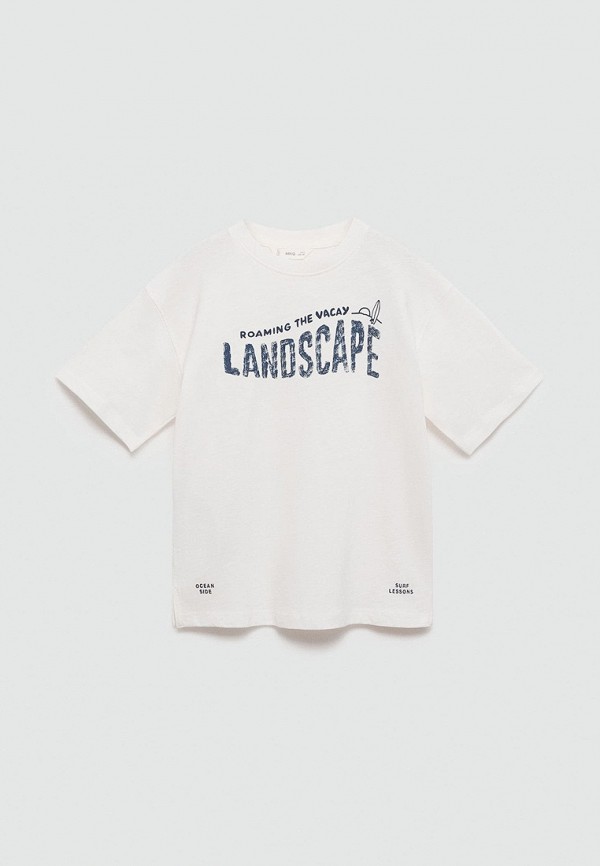 

Футболка Mango Kids, Белый, SLUB