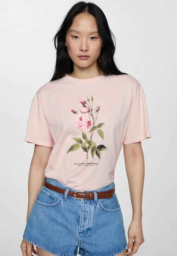 

Футболка Mango, Розовый, FLORAL