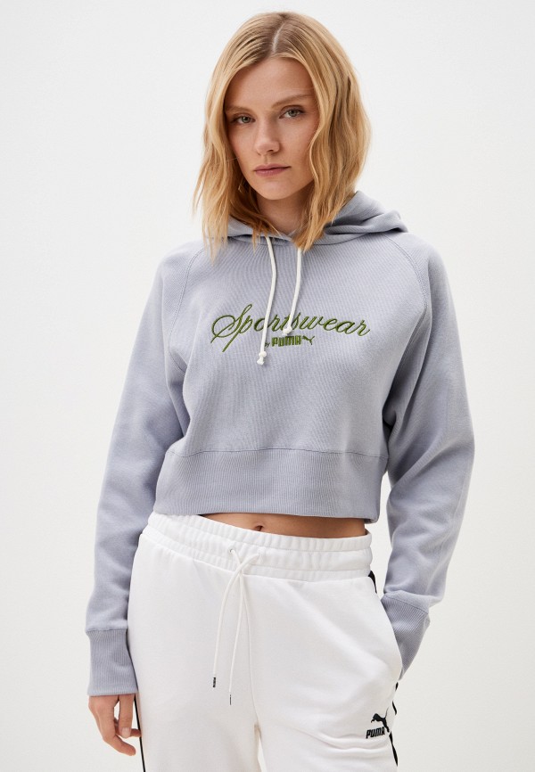 

Худи PUMA, Серый, CLASSICS+ Relaxed Cropped Hoodie