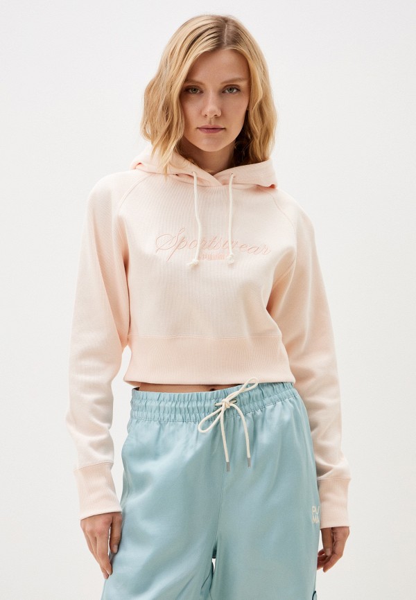 

Худи PUMA, Розовый, CLASSICS+ Relaxed Cropped Hoodie