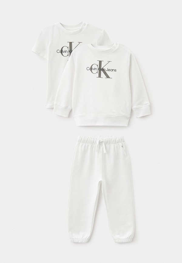 

Свитшот, футболка и брюки Calvin Klein Jeans, Белый