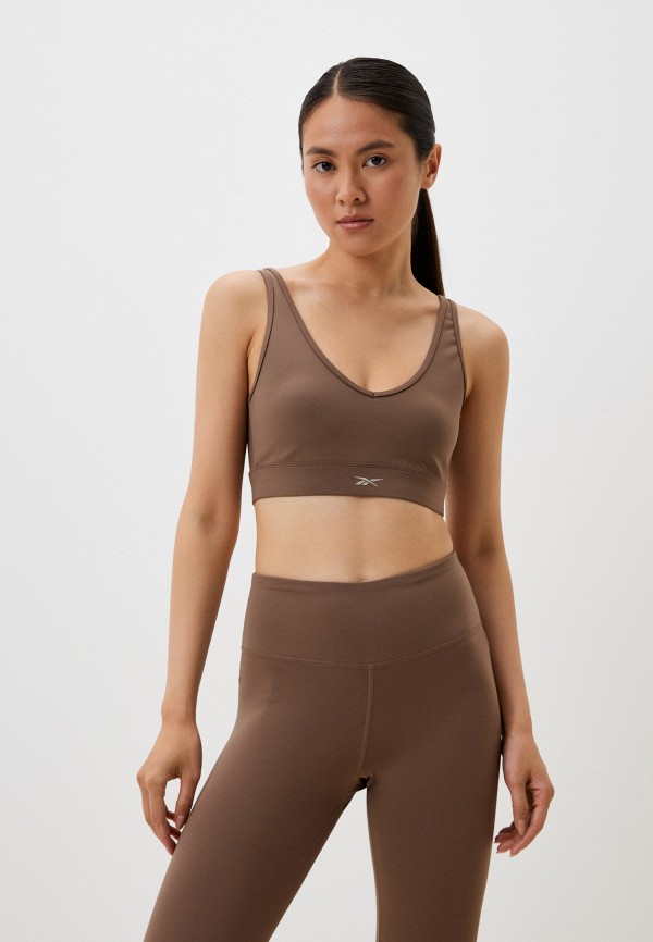 

Топ спортивный Reebok, Коричневый, ACTIV COLL DREAMBLEND BRA