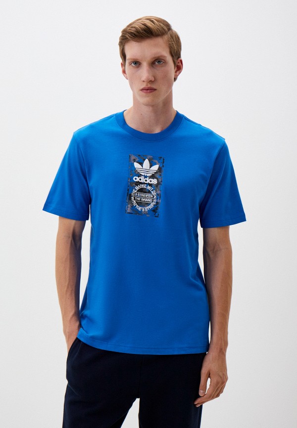 

Футболка adidas Originals, Голубой, CAMO LABEL TEE